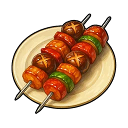 Huge Mushroom and Meat Skewer